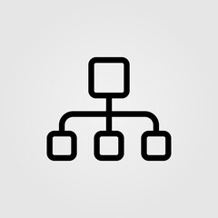 Hierarchy Vector Icon. Network sitemap symbol vector illustration.