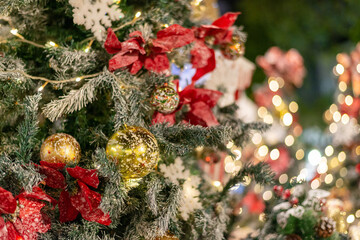 Christmas ball in frost at night