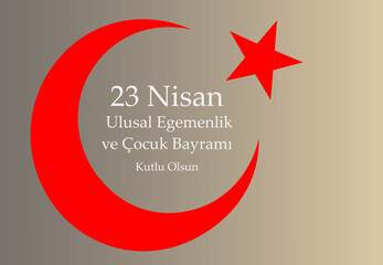 April 23 National Sovereignty and Children's Day. Vector illustration