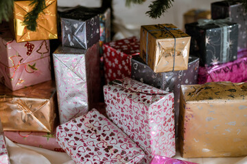 christmas holidays display in cafe shop