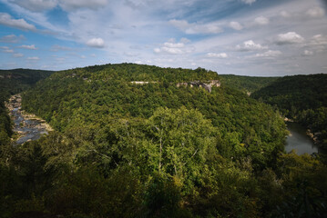 Fall at Honey Creek Loop Trail at Big South Fork National Recreation Area in central Tennessee 