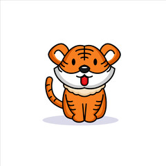 Cute baby tiger with happy pose