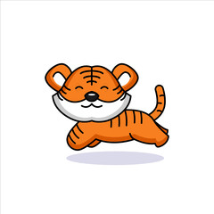 Cute baby tiger with happy pose