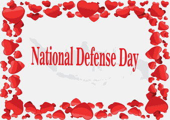 National Defense Day with heart frame and red writing.