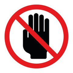 Hand symbol means stop prohibition vector illustration