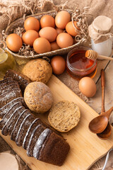 The concept of making delicious homemade buns and bread.