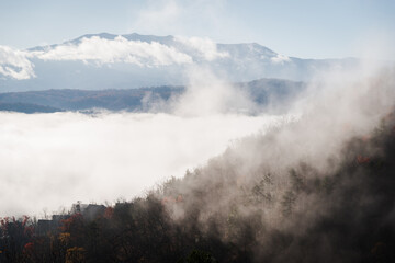 Cloud inversion over the Smokey Mountains in Tennessee. 