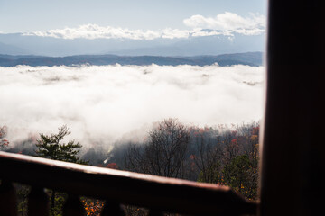 Cloud inversion over the Smokey Mountains in Tennessee. 