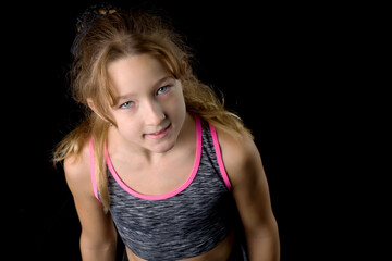 Portrait of cute sporty teenage girl