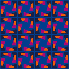 Flat Abstract Seamless Pattern In Retro Style To Decorate Any Surfaces.