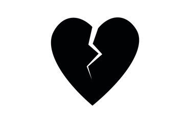A broken heart. Vector illustration