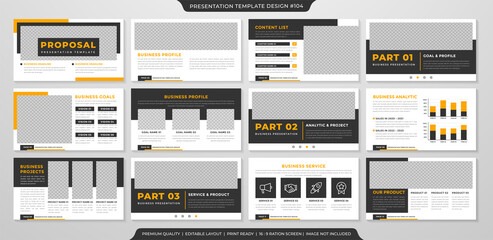 Obraz na płótnie Canvas modern business presentation template with minimalist style and simple layout use for business annual report 