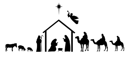 Fototapeta na wymiar Vector Nativity Scene
