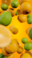 Fototapeta na wymiar Limes Oranges Vertical Background Backdrop Image