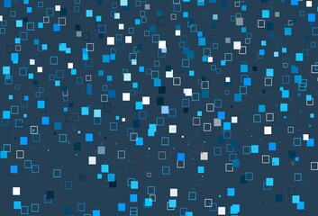 Light BLUE vector pattern with crystals, rectangles.