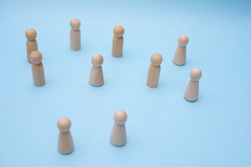 Successful business team leader concept. Woman hand with human resource, recruitment employee and Talent managemen.