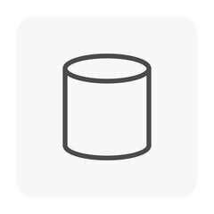 PVC plastic end cap hub vector icon. Connect by slip socket or solvent weld. Part of pipe fitting for closing end of pipe in pipeline. For plumbing, drainage, vent, waste, sewage and water supply.