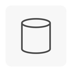 PVC plastic end cap hub vector icon. Connect by slip socket or solvent weld. Part of pipe fitting for closing end of pipe in pipeline. For plumbing, drainage, vent, waste, sewage and water supply.
