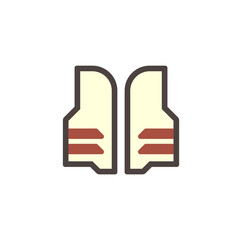 Obraz premium High-visibility clothing or hi-viz vector icon. That safety uniform or personal protective equipment (PPE) with reflector light green, yellow or orange. For protection life worker in construction etc.