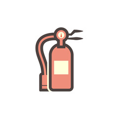 Fire extinguisher vector icon isolated on white. That fire protection device or cylindrical pressure vessel contain dry chemical powder for safety, extinguish or control fire in emergency situation.