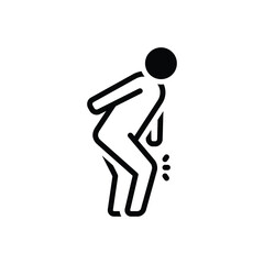 Black solid icon for suffer