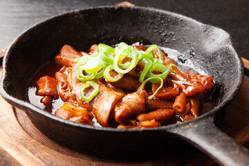 もつの味噌焼き
