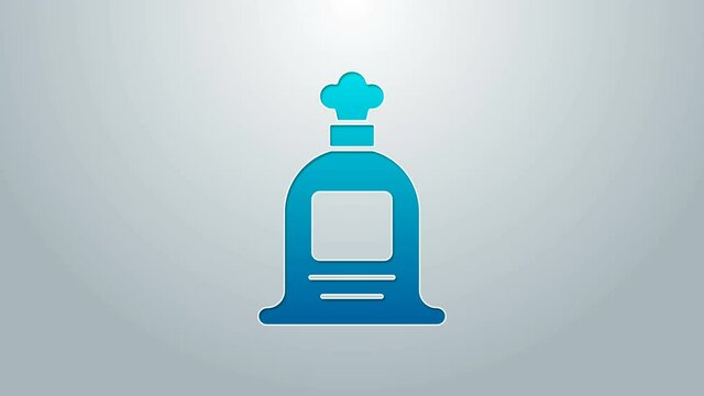Blue line Full sack icon isolated on grey background. 4K Video motion graphic animation
