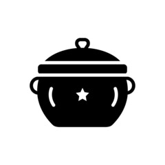 Black solid icon for pot
