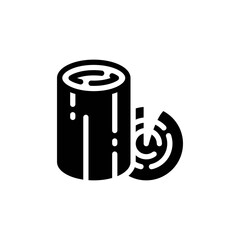 The wood icon in glyph style isolated on white background. EPS 10