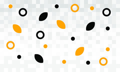 Vector geometric seamless pattern, Black and yellow geometry with dots on pixel background. Vector illustration.