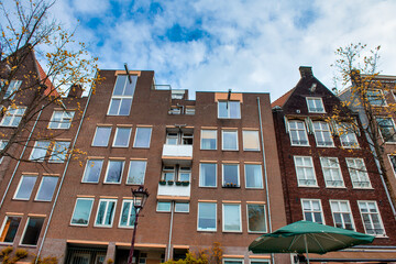 Traditional houses and buildings on the Amsterdam canal