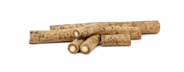 Burdock roots isolated on the white background