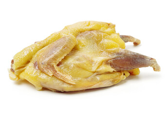 Salted chicken on white background