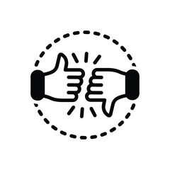 Black solid icon for critic