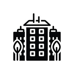 Black solid icon for downtown 