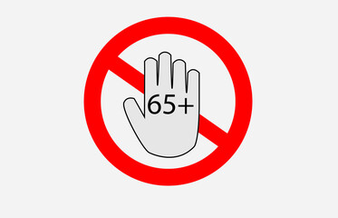 Above 65 age sign.