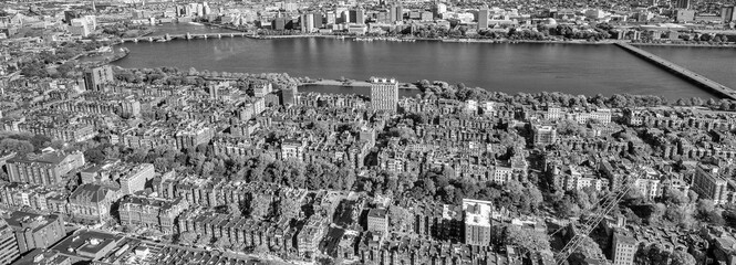 Boston aerial skyline, Massachussetts. Back Bay fom a city rooftop