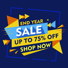 End of year sale banner. Sale banner template design.