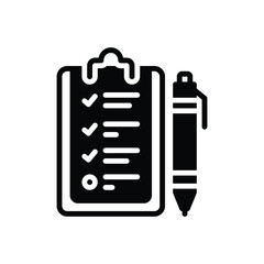 Black solid icon for curriculum
