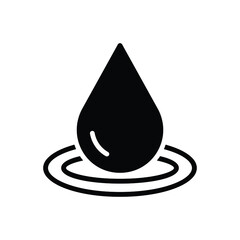Fototapeta premium Black solid icon for drop