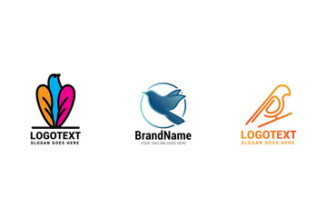 Bird logo icon vector template.