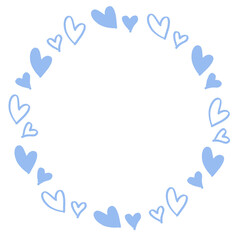 ハートの手書き風の背景素材　枠　丸いフレーム　ホワイトデー