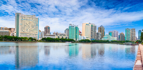 Cityscape of Bailuzhou Park, Xiamen, China