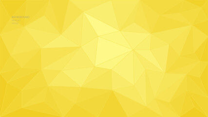 Vector abstract polygonal illuminating Yellow background. Geometric shapes. Low poly style. In the color of the year 2021. Banner, web design. Copyspace.