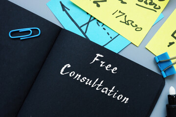 Financial concept meaning Free Consultation with inscription on the page.