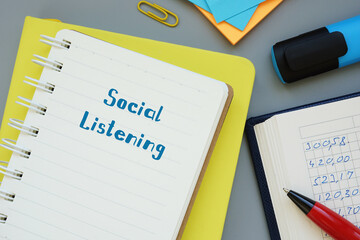 Business concept about Social Listening with inscription on the page.
