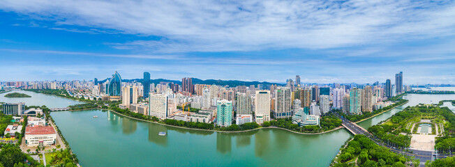 Cityscape of Bailuzhou Park, Xiamen, China