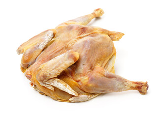 Salted chicken on white background
