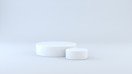 Podium Product Display 3D Mockup White Background