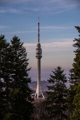 Fototapeta premium The Avala Tower, 204 m tall telecommunications tower in Avala mountain in Belgrade, Serbia. 